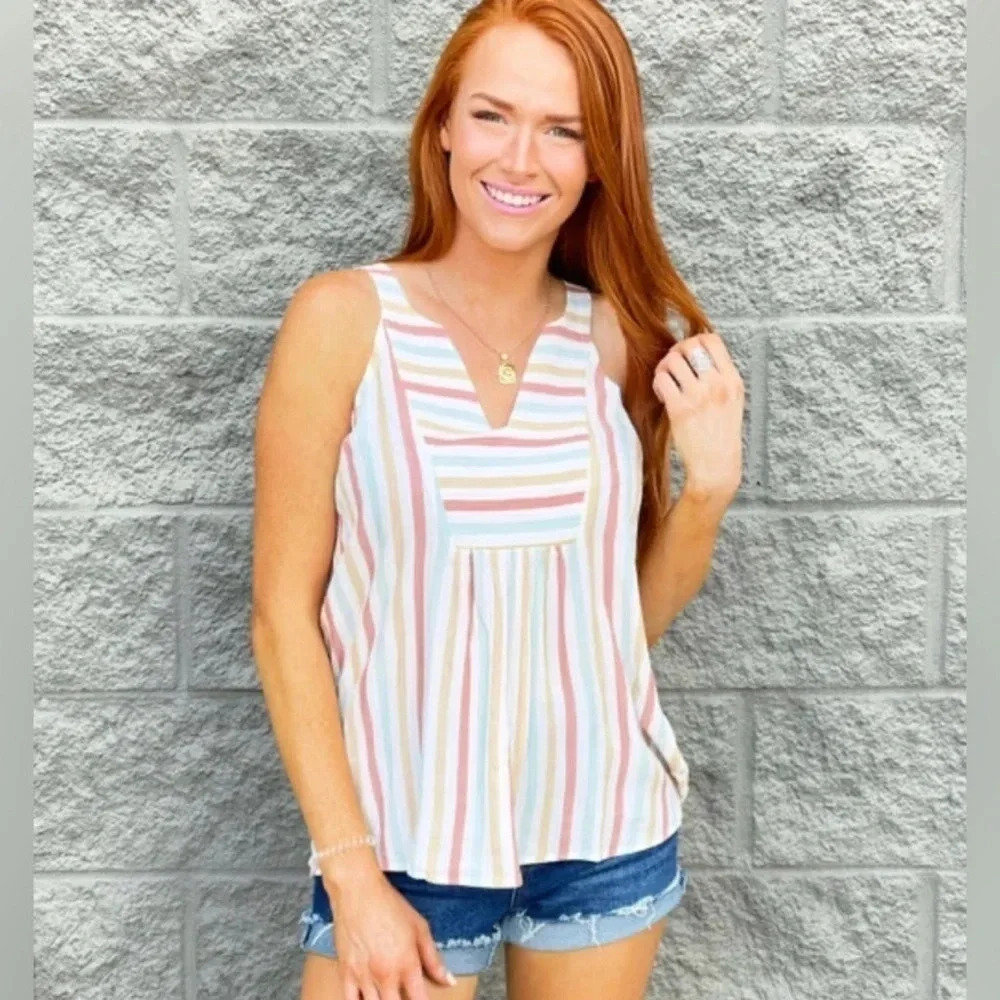 Dear John striped colorful tank. Small